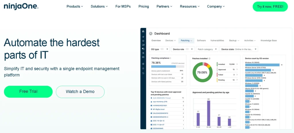 3. NinjaOne (⭐️ 4.7)