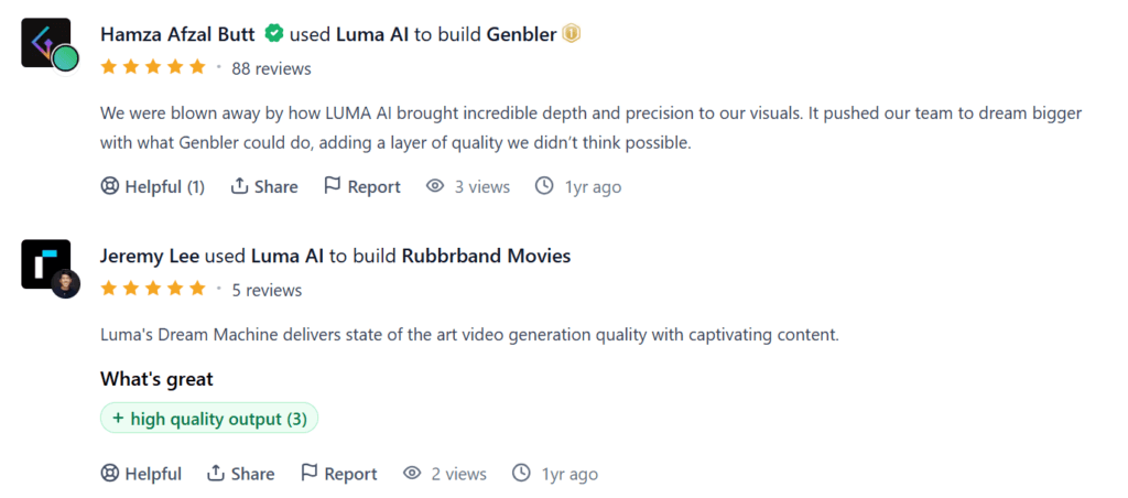 Luma Review product hunt