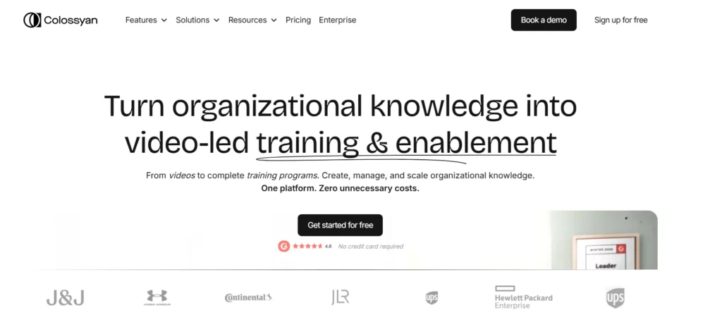 Colossyan AI training video platform interface