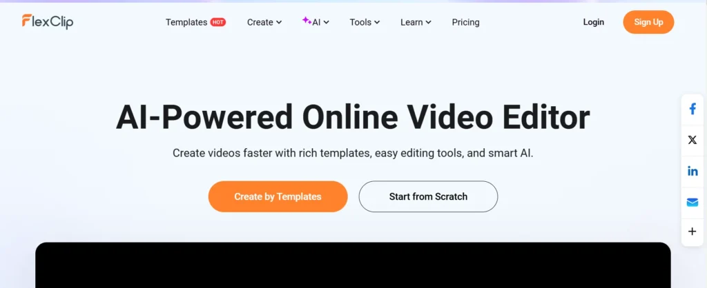 FlexClip all-in-one AI video editor interface
