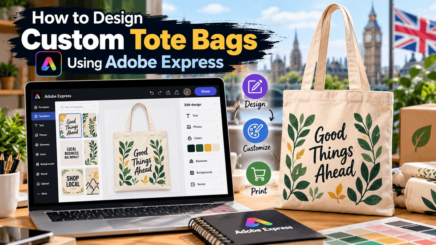 How to Design Custom Tote Bags Using Adobe Express: A Guide for UK Businesses